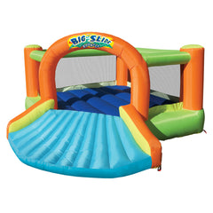 Banzai Big Slide Bouncer Inflatable Bounce House with Slide Outdoor Play Center for Kids