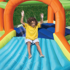 Banzai Big Slide Bouncer Inflatable Bounce House with Slide Outdoor Play Center for Kids