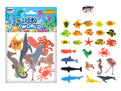 Power Joy Animal Worldz Sea World 10-Piece Set - Ocean Animal Figure Toys for Kids