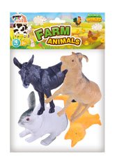 Power Joy Animal Worldz Farm Animal 6 Inches 4-Pieces