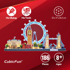 لغز CubicFun ثلاثي الأبعاد أفق مدينة لندن – ١٨٦ قطعة