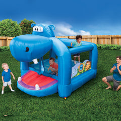 Banzai Happy Hippo Bouncer Kids Inflatable Jumping Play Center