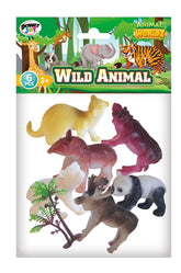 Power Joy Animal Worldz Safari 6-Piece Set - Animal Figures Playset for Kids