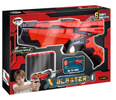 Power Joy X-Blaster 4 Light-Up Foam Dart Blaster Long Range with LED Effects Toy for Kids