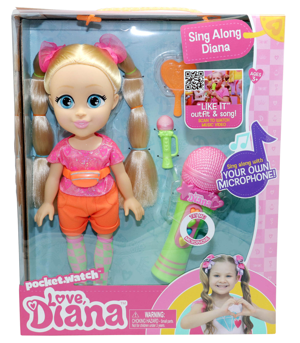 Diana Popstar Interactive Doll with Microphone and Fashion Accessories 12.6 Inch