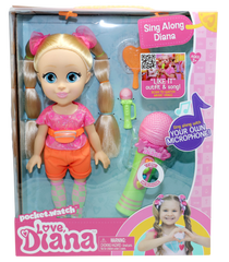 Diana Popstar Interactive Doll with Microphone and Fashion Accessories 12.6 Inch