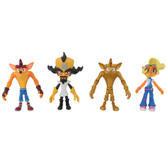 Crash Bandicoot 11cm Action Figure 4-Pack with Coco, Cortex, Golden Crash and Aku Aku Mask
