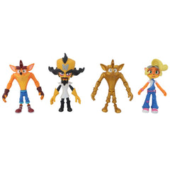 Crash Bandicoot 11cm Action Figure 4-Pack with Coco, Cortex, Golden Crash and Aku Aku Mask
