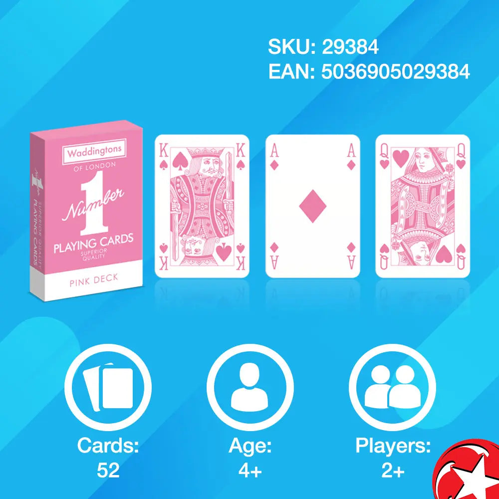 Waddingtons Number 1 Playing Cards Pink