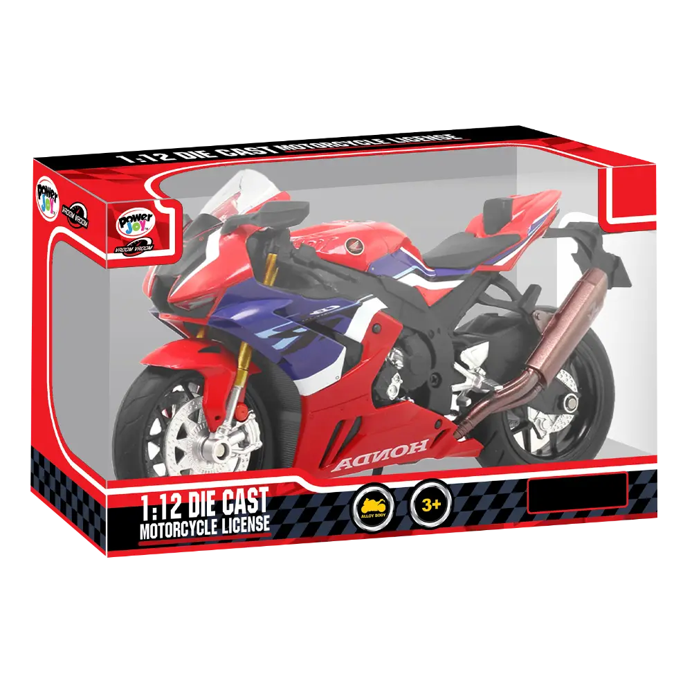Power Joy Vroom Diecast Motorcycle License 1 12 4assortment