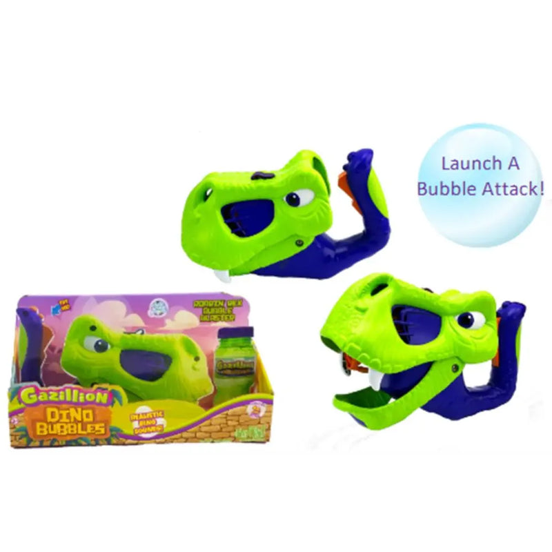 Gazillion Bubble Roarin' Rex Blaster Bubble Gun Toy for Kids with 4oz Solution, Battery Operated