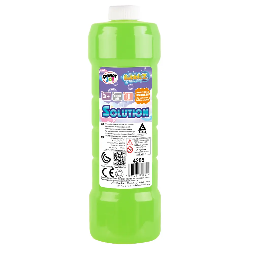 Power Joy Bubble Solution Bottle 1litre Asst