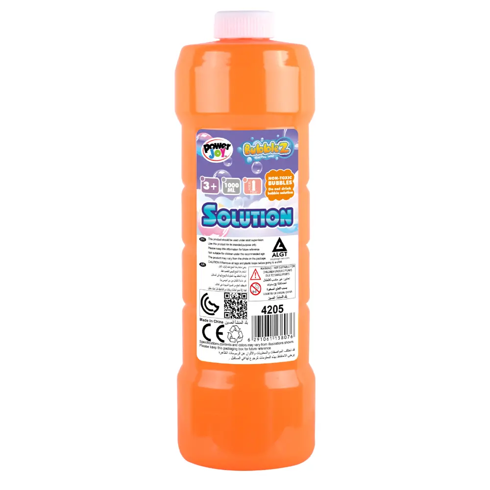 Power Joy Bubble Solution Bottle 1litre Asst