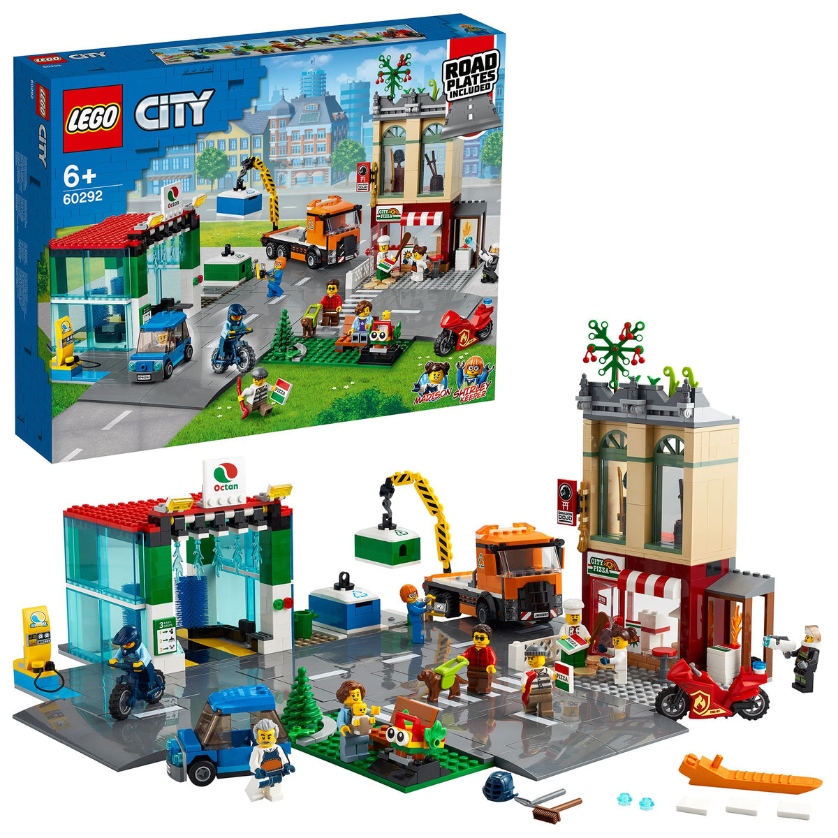 Lego City Town Center Building Set Modular City Playset with Shops and Vehicles Creative Construction Toy