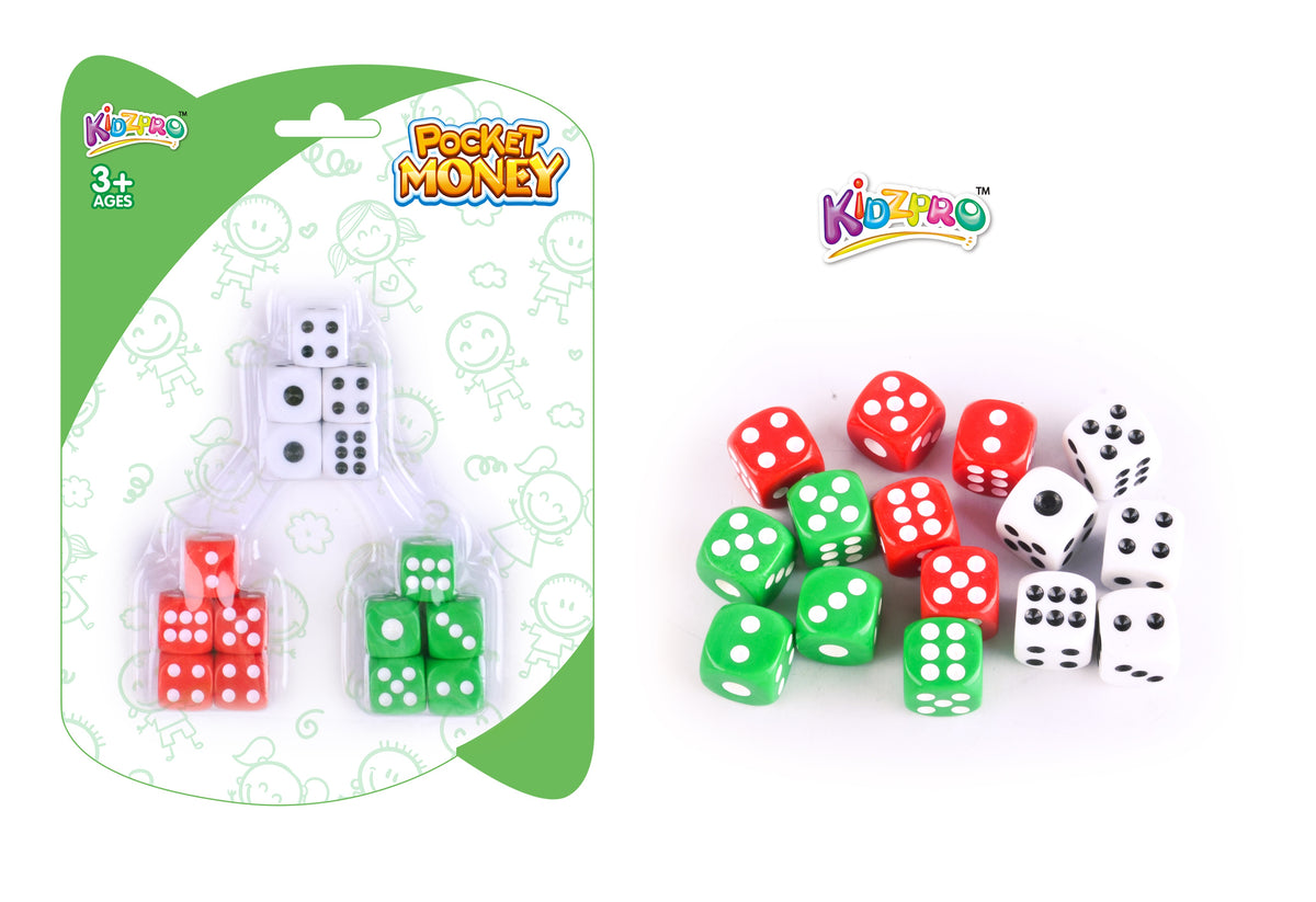 Kidzpro Game Dice 15-Piece Set – Classic Tabletop Dice for Board Games