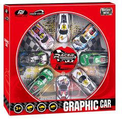 Power Joy  Vroom Vroom Pullback Graphic Car 8-Pieces Set