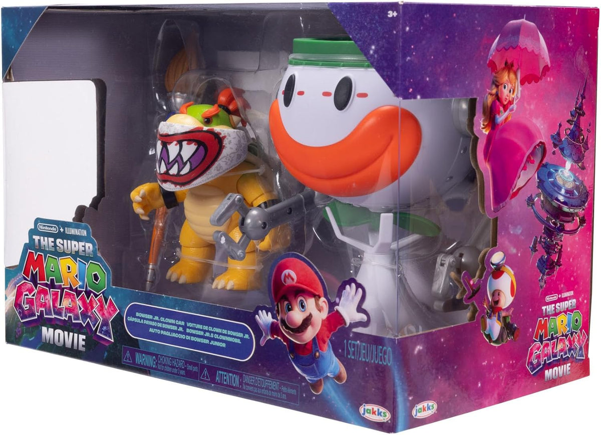 Super Mario Movie 2 Bowser Jr Figure with Car Vehicle Playset Collectible Toy Set