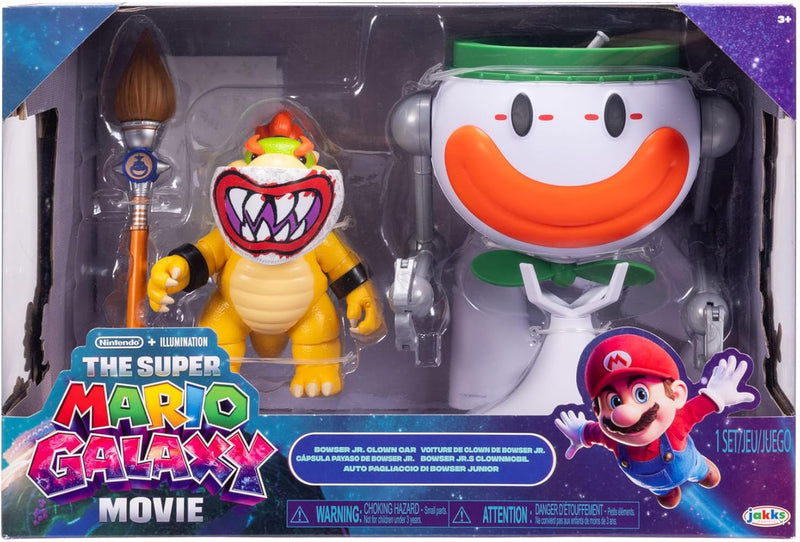 Super Mario Movie 2 Bowser Jr Figure with Car Vehicle Playset Collectible Toy Set