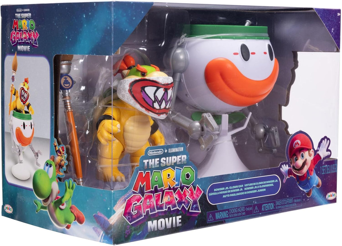 Super Mario Movie 2 Bowser Jr Figure with Car Vehicle Playset Collectible Toy Set