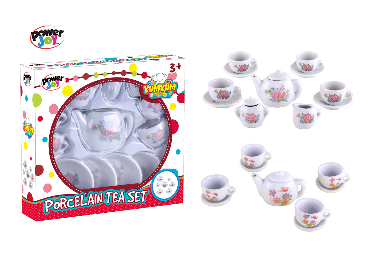 Power Joy Yumyum Porcelain Tea Set for Kids Role Play
