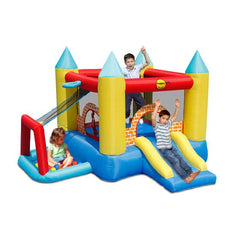 Happy Hop 4-in-1 Play Centre Jumping Castle with Slide Ball Pit and Basketball Hoop for Kids