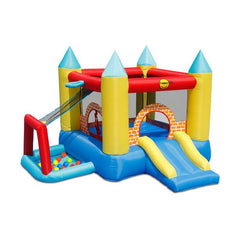 Happy Hop 4-in-1 Play Centre Jumping Castle with Slide Ball Pit and Basketball Hoop for Kids