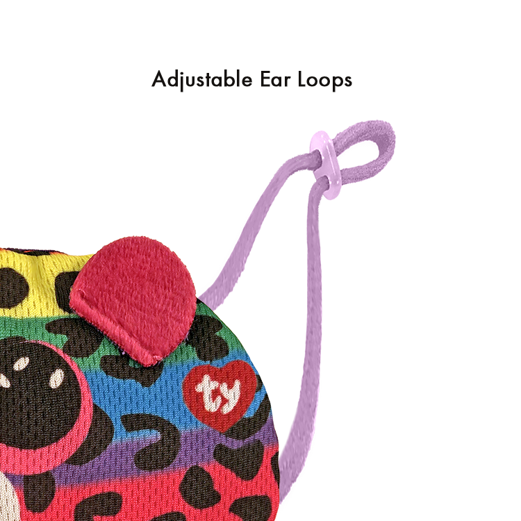 TY Beanie Boo Mask Leopard Dotty Multicolor Plush Face Mask Toy