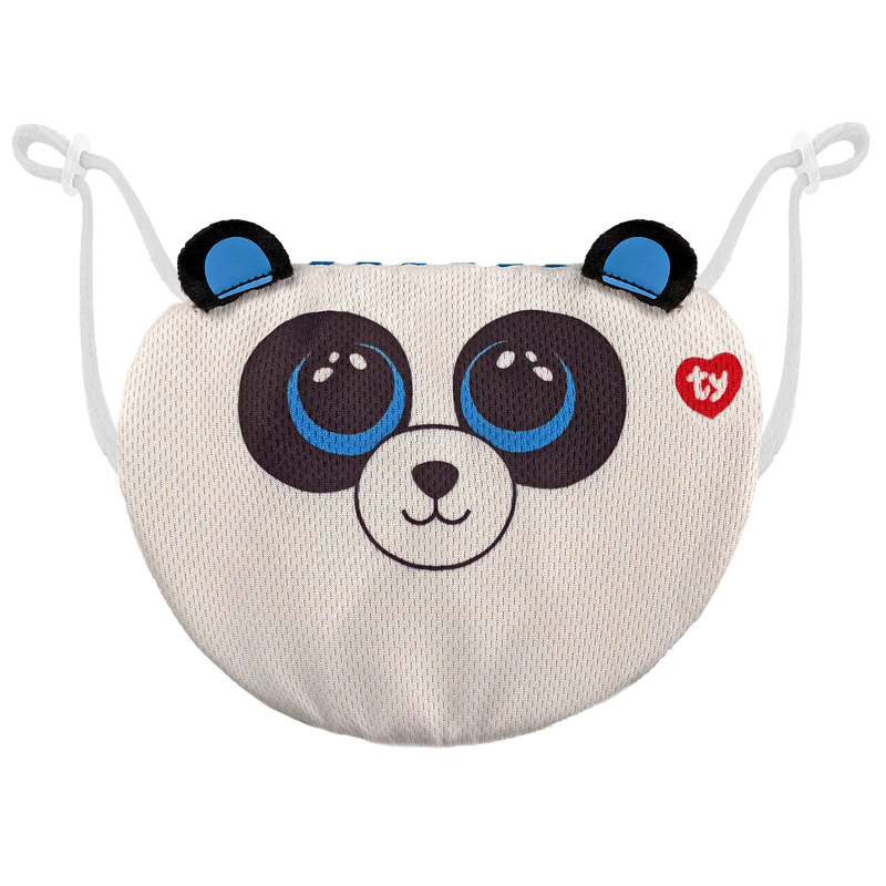 TY Beanie Boo Mask Panda Bamboo White and Black Plush Face Mask Toy