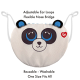 TY Beanie Boo Mask Panda Bamboo White and Black Plush Face Mask Toy