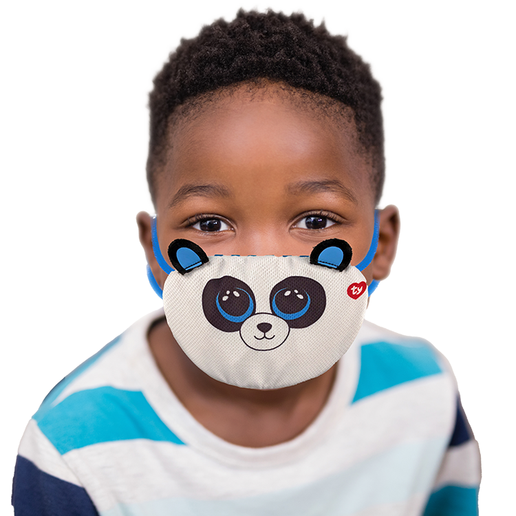 TY Beanie Boo Mask Panda Bamboo White and Black Plush Face Mask Toy