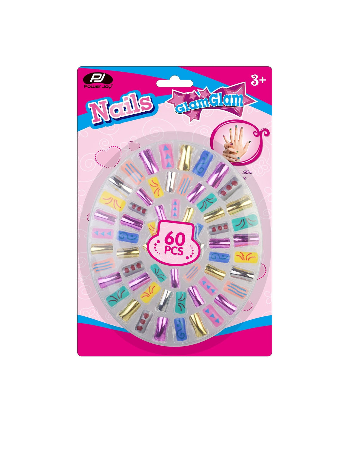 Power Joy GlamGlam Nails 60-Piece Nail Art Set for Kids