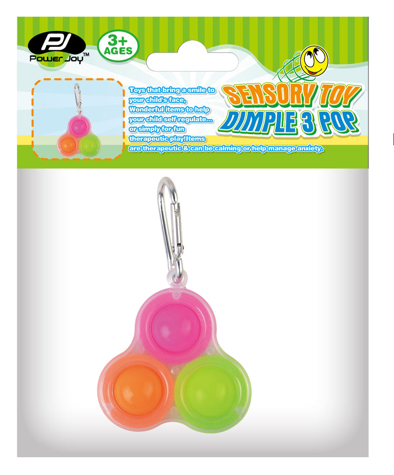 Power Joy Fidget Toy Dimple 3 Pop Keychain