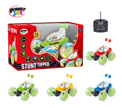 Power Joy RC Stunt Tipper Car Flipping Remote Control Toy Car Assorted Colors  with Lights - Sold per piece