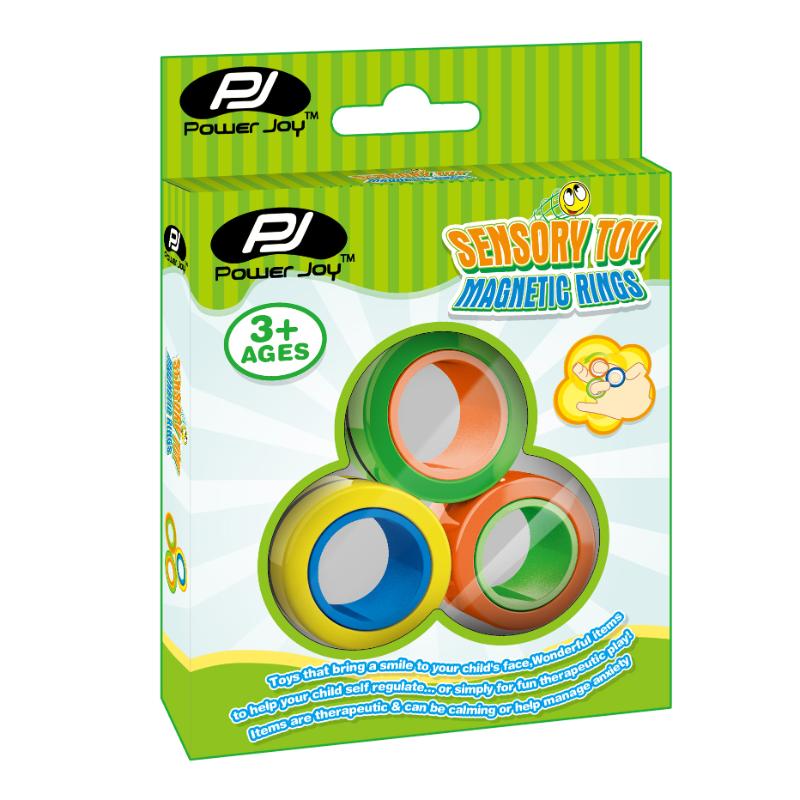 Power Joy Magnetic Rings 3 Piece Set Sensory Fidget Toy for Stress Relief Focus and Hand Exercise