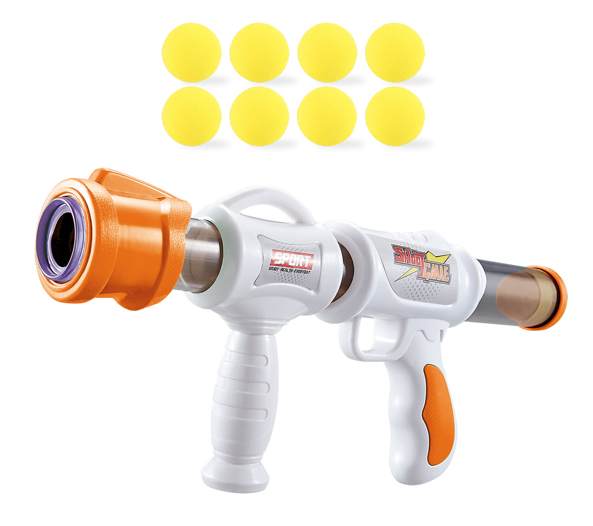 Power Joy Shooterz X Blaster 7 Air Pump Foam Ball Blaster with 8 Eva Balls for Kids