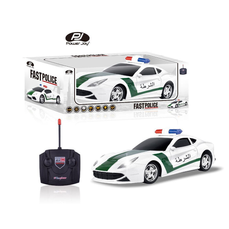 Power Joy RC Fast Police Car 1 18 Scale Battery Operated Remote Control Vehicle