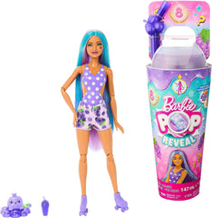 Barbie Pop Reveal Fruit Series Doll with Juicy Fruit Grape Themed Surprises for Kids