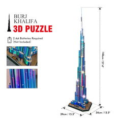 3D Puzzle Burj Khalifa 136 Pcs  UAE Battery Operated