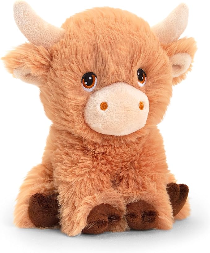 Keel Toys Keeleco Shaggy Cow Soft Toy 18cm Eco Friendly Plush Farm Animal Toy