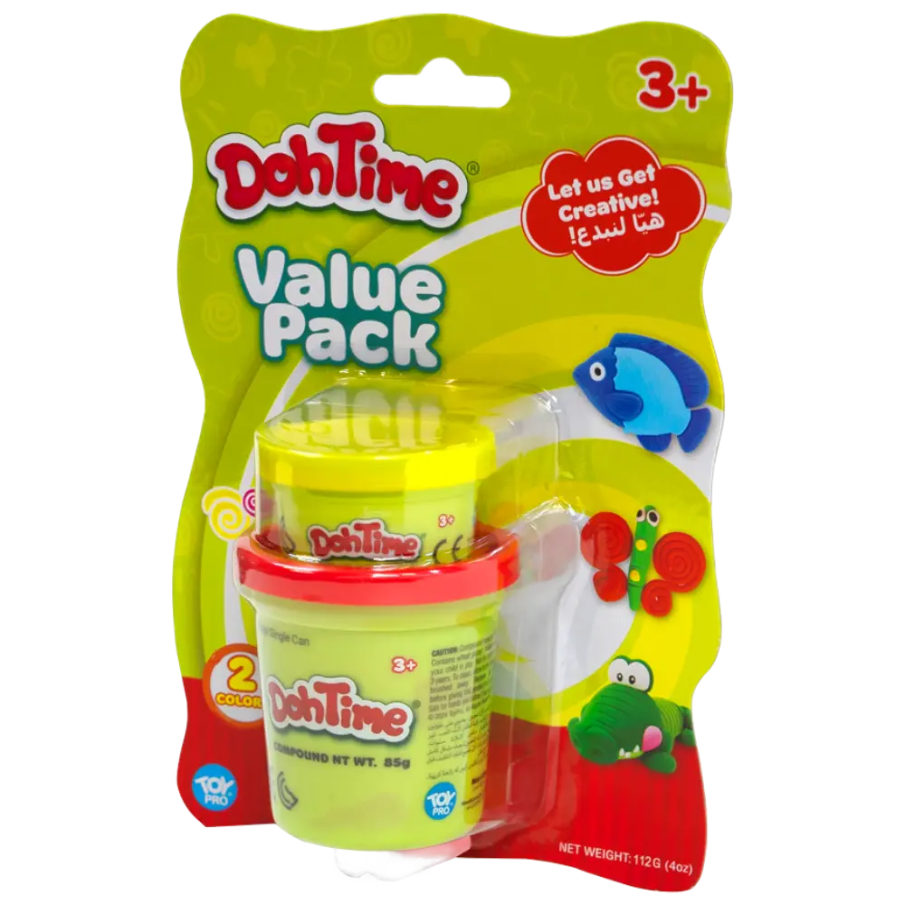 Dohtime Value Pack Dough Cans 1oz & 3oz - Assorted Colours