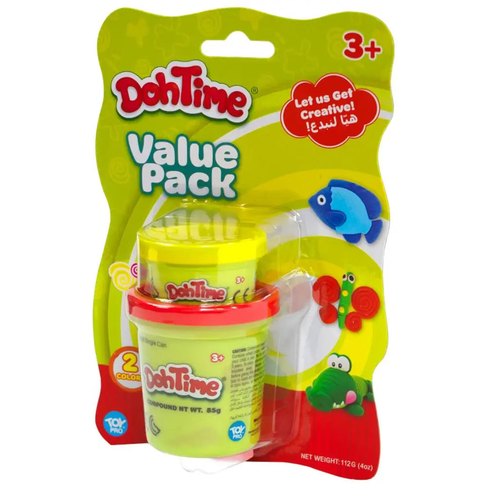 Dohtime Value Pack Dough Cans 1oz & 3oz - Assorted Colours